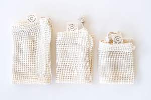 100% algodón natural biodegradable bolsas de malla utilizables cordón plegable algodón producir bolsa de malla supermercado uso diario - Product Image 2