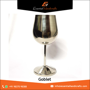 Ensemble de gobelets à vin en métal nickelé de style vintage qualité d'exportation pour bar de mariage et verre à vin soda-lime pour profiter de votre boisson - Product Image 2