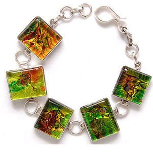 Pulsera de cristal dicroico de joyería de plata de ley 925 colorida a la moda - Product Image 2