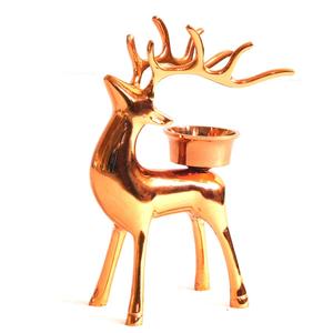 Nuevo portavelas decorativo de Reno Animal de aluminio Chapado en cobre para decoración del hogar - Product Image 1