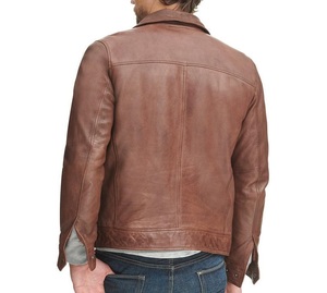 Veste de moto classique de style motard veste de mode en cuir véritable confortable avec vêtements de sport à fermeture éclair centrale - Product Image 6