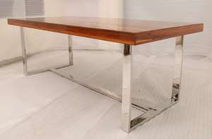 โต๊ะอาหารไม้และขาเหล็กโต๊ะรับประทานอาหารร้านอาหารและคาเฟ่โต๊ะรับประทานอาหารห้องรับประทานอาหาร - Product Image 4