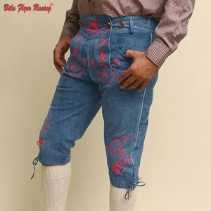 短款传统皮裤，全刺绣皮裤，适合男女长款