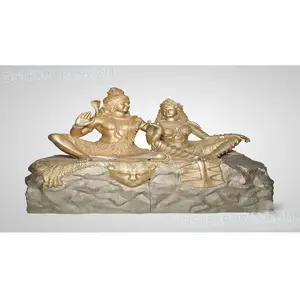 Decorazioni per matrimoni Shiv Parvati statua in fibra di nozze Lord shiveteschue statua in vetroresina di Shiv e Parvati