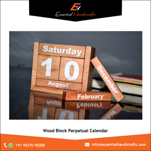 Unique Design <b>Wooden</b> <b>Calendar</b> Perpetual <b>Block</b> Month Date Display Office Desk Accessory Display Home Office Decor - Product Image 4