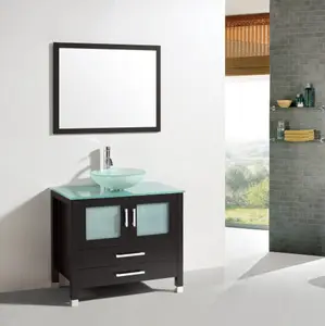 Modern Oval Frosted Glass Sink Furniture Bath Cabinet Vanities T9139 Series