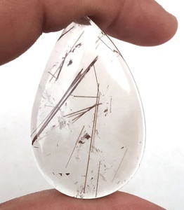 คูเปอร์ธรรมชาติ rutile อัญมณีหลวมรูปร่างลูกแพร์เรียบสำหรับทำเครื่องประดับคอลเลกชันหินสไตล์ตัด - Product Image 2