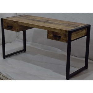 Modern Industrial-Style Mango Wooden Top Storage <b>Drawers</b> Folding Office & Study <b>Desk</b> for Dining Room Furniture - Product Image 1