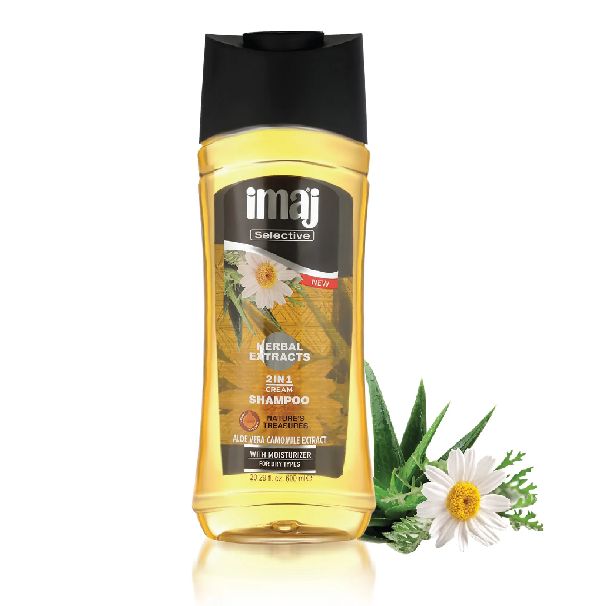 SHAMPOO IMAJ HERBAL 600 ML herbal formula 2 in1 shampoo per capelli con estratti di camomilla all'aloe Vera per capelli secchi