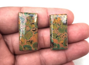 Cabochons de jaspe en forme de Rectangle, fruits naturels lisses, beau dos plat, pierres précieuses en vrac de haute qualité, vente en gros - Product Image 2