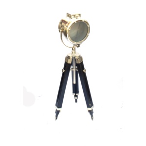 Para Hollywood Search Spot Light Soporte de base de trípode de madera con acabado decorativo plateado Aleación de trabajo y material de vidrio - Product Image 2