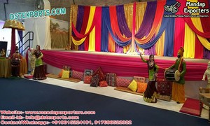 Sangeet ผ้าม่านติดเวทีสำหรับงานแต่งงานแบบอินเดียฉากหลังงานแต่งงานที่สวยงามของตกแต่งฉากหลังงานแต่งงานแบบอินเดีย - Product Image 3