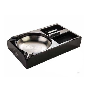 Cendrier en bois massif de forme carrée personnalisé avec incrustation de laiton Plateau à tabac au design tendance au meilleur prix - Product Image 1