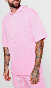 Pantalones cortos personalizados para hombre, Sudadera con capucha y mangas, logotipo personalizado, precio competitivo, chándal polar, venta al por mayor, diseño superior, chándal, pantalones cortos de gimnasio - Product Image 6