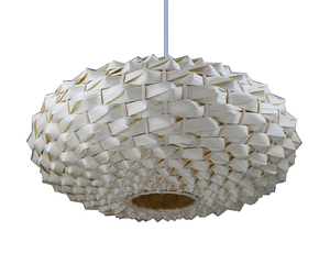Abat-jour en bambou et rotin vintage fait à la main, style artisanal design - Product Image 1