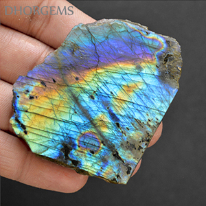 Dalle de pierre de labradorite naturelle |   Tranche de pierre précieuse brute, spécimen minéral cristallin, pierre décorative pour collection, décoration intérieure et cadeau. - Product Image 1