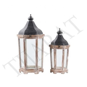 Industrie tendance luxe lanterne de mariage décoration décoration de la maison or métal noël découpe impression fer et verre - Product Image 5