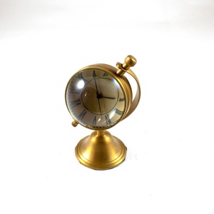 Brass Nautical Paper <b>Weight</b> Analogue Desk Table <b>Ball</b> Clock Office Home Gift Decor Ondesk Watch SAIDC2431 - Product Image 2