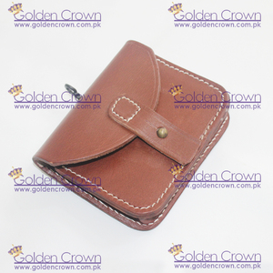 Pochette en cuir-marron | Pochette en cuir Lebel français | Pochette en cuir français - Product Image 2