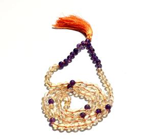 ลูกปัด108มาลาเกรดสูงสร้อยคอซิทรีนอเมทิสต์คริสตัลสำหรับการทำสมาธิสวดมนต์โบฮีเมียนสำหรับศาสนาฮินดูของขวัญสำหรับงานเลี้ยงทางจิตวิญญาณ - Product Image 1