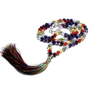 Top Grade 7 Chakra Naturel Arc-En-Mala Perles 108 Guérison Cristal Pierre Collier Unisexe pour Hommes et Femmes pour Cadeau - Product Image 2