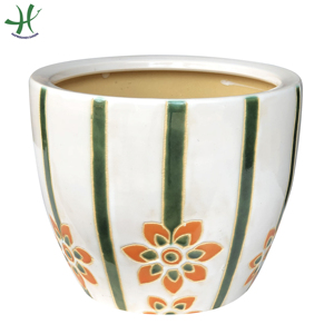 Vente en gros de jardinière de jardin d'intérieur en céramique bleue émaillée, bac à fleurs élégant pour décorations de jardin - Product Image 1