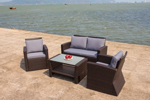 Mordem ชุดโซฟาหวายโพลียูรีเทนสำหรับตกแต่งภายนอกห้องนั่งเล่นห้องครัวรับประทานอาหาร - Product Image 6