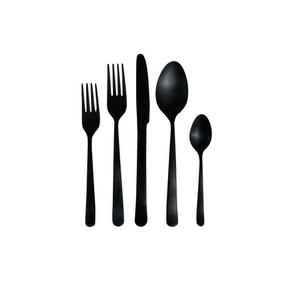 Cubiertos de acero inoxidable ecológicos en utensilios de metal decorativos negros para el hogar y la Oficina para fiestas - Product Image 1