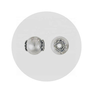 925หมวกลูกปัดเงินบาหลีแบบหลวมเครื่องประดับโลหะลูกปัด - Product Image 1