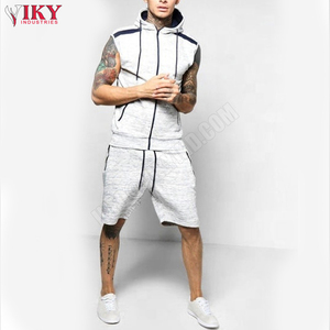 Sweat à capuche sans manches avec short pour hommes, survêtement de sport, Fitness, été, - Product Image 1