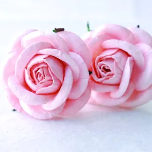 Rosas flores de papel tamaño mediano 4,5 cm., flores de papel de morera, hechas a mano