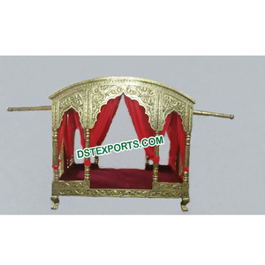 Palanquins แต่งงานเจ้าสาวมุสลิม Palki อินเดียแต่งงานโลหะทองเหลืองแบบดั้งเดิมอินเดีย - Product Image 5