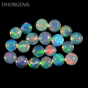 Lot de pierres précieuses d'opale naturelle, opale éthiopienne ronde, vente en gros pour la fabrication de bijoux, certifiée par un tiers - Product Image 1