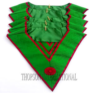 Elegant Hand Embroidered Leather Fabric St Andrew Freemason Foundation Gear Masonic Apron Collar Set for <b>Needlework</b> - Product Image 2