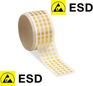 Discos Puntos de Poliimida Kaptone diámetro 1/8" 2000 por rollo para recubrimiento para PCB electronica etc - Product Image 2