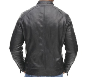 Veste de moto motard classique doublure matelassée multi-poches en cuir véritable vêtements de sport mode vêtements d'extérieur - Product Image 6