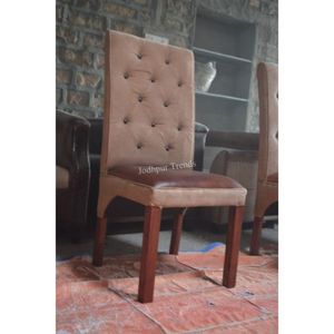 Chaise de salle à manger en cuir véritable, mobilier d'hôtel et de Restaurant, toile, chaise en bois - Product Image 1