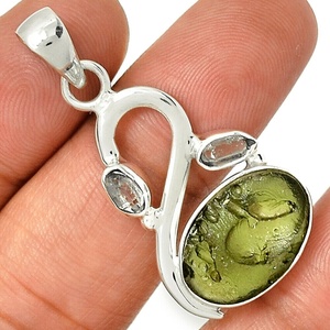 Incroyable pendentif en argent sterling 925 fait main bijoux pendentif en diamant Herkimer pour fournisseur en gros ODM OEM prix de gros - Product Image 1