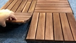 Éléments de pont imbriquables en bois d'acacia, 12x12 pouces, 6 carreaux, pour Patio et sol extérieur - Product Image 3