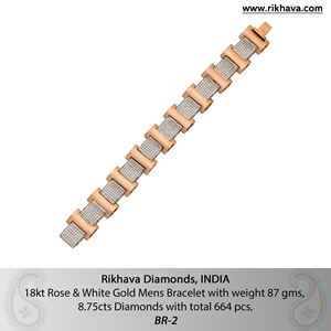 สร้อยข้อมือเพชรสีโรสโกลด์สำหรับผู้ชายกำไลข้อมือเพชรที่สง่างาม - Product Image 6