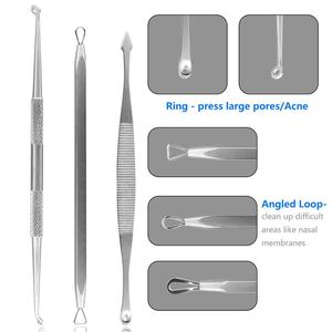 LA ELAHI 10 pièces en acier inoxydable argenté Kit de traitement du visage acné extracteur de points noirs Pimple Spot Comedone Popper Blackhead - Product Image 2