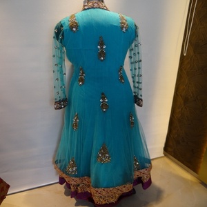 Salwar Kameez de Mujer, Semi-Cosido, de Georgette, Bordado, Último Modelo (Trajes Salwar Kameez) - Product Image 3