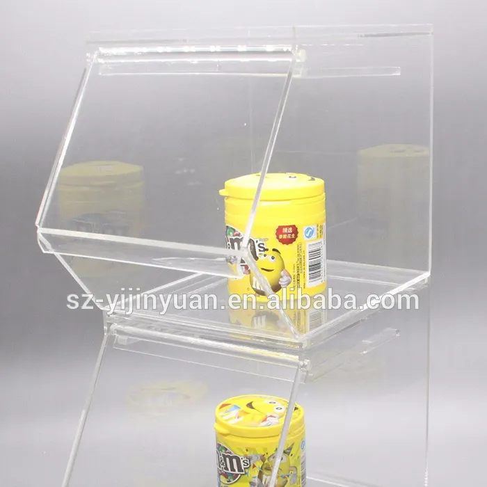POP customized transparent acrylic candy bins display trays in retail store