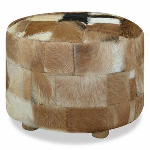 Pouf de salon en cuir et bois Offre Spéciale - Product Image 4