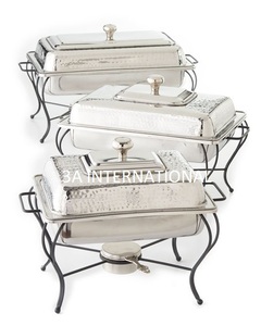 จานสำหรับใส่อาหารและอาหารดีไซน์แบบบุฟเฟ่ต์จานกลมสำหรับตกแต่งงานเลี้ยงงานแต่งงานสีทองดีไซน์ทันสมัย - Product Image 1