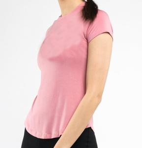 Camiseta sin mangas deportiva Rosa elegante para mujer, ropa de gimnasio de manga corta con lazo en la espalda, ropa deportiva para entrenamiento - Product Image 2