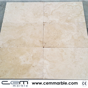 Azulejo de Travertine ligero, rellenado y pulido, hecho en Turquía, CEM-FPT-01, calidad prémium, venta al por mayor