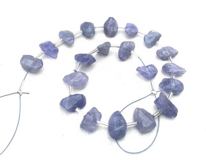 Piedra preciosa de tanzanita natural, Azul forma desigual, Centro rugoso pulido perforado en bruto para la fabricación de joyas, piedra natal - Product Image 5