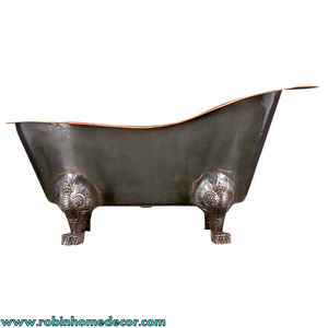 Bañera de cobre única Vintage de lujo pulido 16 calibre martillado exterior, bañera antigua - Product Image 2