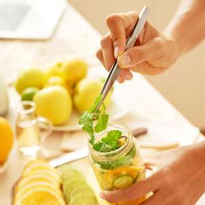 Pince à épiler de précision en acier inoxydable avec pointe fine décalée - Product Image 6